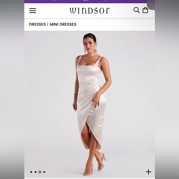 Ivory Satin Midi Dress 🤍 - Picture 3 of 7